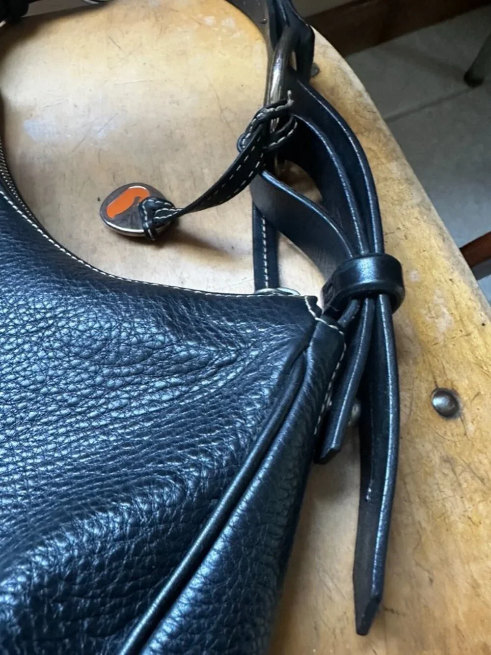 Dooney & Bourke Black Pebbled Leather Handbag, Very Good Condition